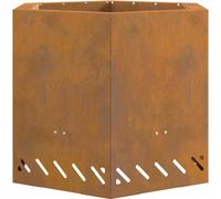 vidaXL Foyer brun 58 x 58 x 51 cm Acier résistant aux intempéries