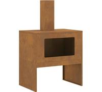 vidaXL Foyer brun 60 x 40 x 96 cm Acier résistant aux intempéries