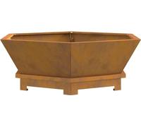 vidaXL Foyer brun 75 x 75 x 28 cm Acier résistant aux intempéries