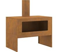 vidaXL Foyer brun 80 x 50 x 96 cm Acier résistant aux intempéries