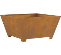 vidaXL Foyer Brun 80 x 80 x 40 cm Acier résistant aux intempéries