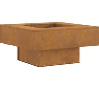 vidaXL Foyer Brun 80 x 80 x 40 cm Acier résistant aux intempéries