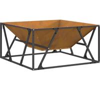 vidaXL Foyer Brun 80 x 80 x 40 cm Acier résistant aux intempéries