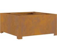 vidaXL Foyer Brun 80 x 80 x 40 cm Acier résistant aux intempéries