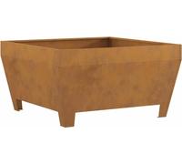 vidaXL Foyer Brun 80 x 80 x 43 cm Acier résistant aux intempéries