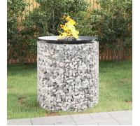 vidaXL Foyer en gabion Ø 100 cm en fer galvanisé