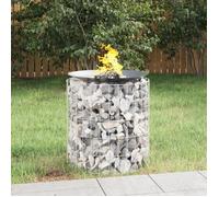 vidaXL Foyer en gabion Ø 50 cm Fer galvanisé, cheminée en gabion, foyer extérieur en gabion, foyer rond en gabion, foyer 153558
