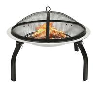 vidaXL Foyer et barbecue avec tisonnier 2 en 1 56x56x49 cm Inox