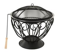 vidaXL Foyer et barbecue avec tisonnier 2 en 1 59x59x60 cm Inox