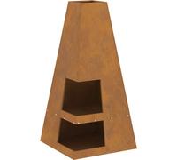 vidaXL Foyer Marron 50 x 50 x 100 cm Acier résistant aux intempéries