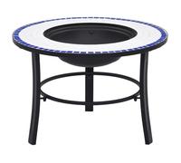 vidaXL Vuurschaal mozaÃ¯ek 68 cm keramiek blauw en wit46720 Blanc G