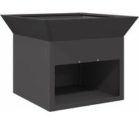 vidaXL brasero Couleur Acier Noir, Taille 50 x 40 cm, pour extérieur Seulement, Chauffage au Bois Portable, Style indus, avec Crochet Suspendu, Rouille avec Le Temps, résistant à la Chaleur, Cadre ro