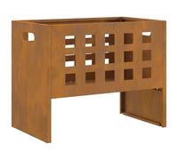 vidaXL Foyer Rectangulaire Extérieur en Acier Corten Marron 50 x 30 x 40 cm - Résistant à la Chaleur, Idéal pour Les Réunions Entre Amis, Finition Rustique, Couverture Portable, Solution Moderne avec