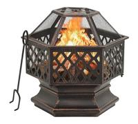 vidaXL Foyer rustique avec tisonnier 62x54x56 cm XXL Acier