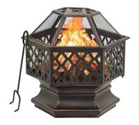 vidaXL Foyer rustique avec tisonnier 62x54x56 cm XXL acier