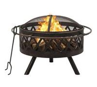 vidaXL Foyer rustique avec tisonnier 76 cm XXL Acier G