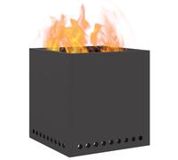 vidaXL Foyer sans fumée Carré Noir 48x48x50 cm Acier