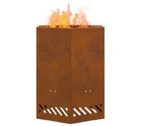 vidaXL Foyer sans fumée hexagonal 38x38x51 cm en acier résistant aux intempéries