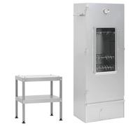vidaXL Fumoir à four à barbecue 3187615, acier galvanisé avec table