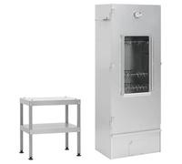 vidaXL Fumoir à four à barbecue 3187615, acier galvanisé avec table