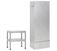 vidaXL Fumoir ¿¿ four ¿¿ barbecue avec table acier galvanis¿¿