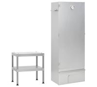 vidaXL Fumoir à four à barbecue avec table acier galvanisé 3187617