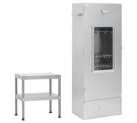 vidaXL Fumoir à Four à Barbecue avec Table Acier galvanisé, fumoir, Gril d'extérieur, BBQ, Gril à fumoir, fumoir d'extérieur, Barbecue, Table