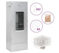 vidaXL Fumoir à Four à BBQ Générateur de Fumée Froide, Fumoir à Four à Barbecue avec avec Copeaux, Fumoir à Viande Extérieur, Acier Galvanisé