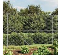 vidaXL Clôture en mailles de chaîne avec bride argenté 1,6x25 m
