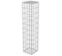 vidaXL Gabion avec Couvercle - 20 x 20 x 100 cm - en Pierre - Colonne - Panier à Pierres