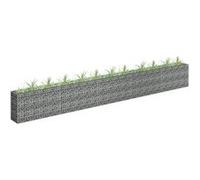 vidaXL Lit Surélevé à Gabion Parterre de Fleurs Plantes Jardin Terrasse Extérieur Arrière-Cour Jardinière Acier Galvanisé 450x30x60 cm