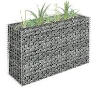 vidaXL Lit surélevé à gabion Acier galvanisé 90x30x60 cm