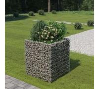 vidaXL Lit surélevé à gabion – Acier galvanisé 90x90x100 cm – Gris