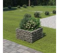 vidaXL Lit surélevé à gabion Acier galvanisé 90x90x50 cm Gris