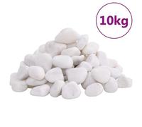 vidaXL Galets polis 10 kg Blanc 2-5 cm
