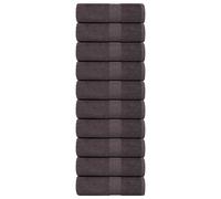 Vidaxl Gants De Toilette 10 Pcs Anthracite 15x21cm 360 G/M² 100% Coton