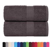 vidaXL Gants de Toilette 2 pcs Anthracite 15x21 cm 360 g/m² 100% Coton, Serviette, torchon, torchon à Vaisselle, Serviette de Bain