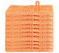 vidaXL Gants de Toilette SOLUND 10 pcs Orange Coton, Serviettes de Luxe, Coton Moderne, Main Moelleuse, invité Doux, Visage Respirant, séchage de qualité.