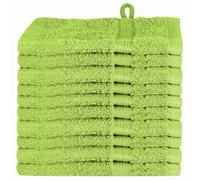 vidaXL Gants de Toilette SOLUND 10 pcs Pomme Verte Coton, Serviettes de Luxe, Coton Moderne, Main Moelleuse, invité Doux, Visage Respirant, séchage de qualité.