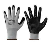 vidaXL Gants de Travail 12 pcs Gris et Noir 8 / m Polyester