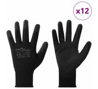 vidaXL Gants de Travail 12 pcs Noir 10 / xl Polyester
