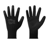 vidaXL Gants de Travail 12 pcs Noir 10 / XL Polyester, Essentiels de l'Atelier, Gants de Travail Modernes, Protection Flexible pour Maison et Jardin