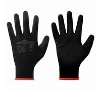 vidaXL Gants de Travail 12 pcs Noir 7 / S Polyester, Essentiels de l'Atelier, Gants de Travail Modernes, Protection Flexible pour Maison et Jardin