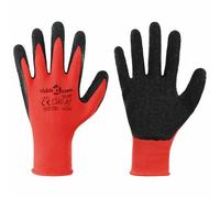 vidaXL Gants de Travail 12 pcs Rouge et Noir 7 / S Revêtement en latex