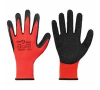 vidaXL Gants de Travail 12 pcs Rouge et Noir 8 / m Revêtement en latex