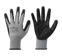 vidaXL Gants de Travail 24 pcs Gris et Noir 10 / XL Polyester, Équipement Moderne de Protection, Gants de sécurité, Accessoires Flexibles, vêtements durables, Confort Optimal pour Jardin, ateli