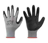 vidaXL Gants de Travail 24 pcs Gris et Noir 7 / S Polyester