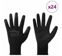 vidaXL Gants de Travail 24 pcs Noir 10 / xl Polyester