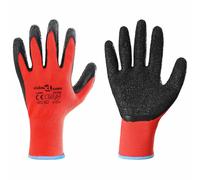 vidaXL Gants de Travail 24 pcs Rouge et Noir 9 / l Revêtement en latex