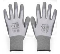 vidaXL Gants de travail PU 24 paires Blanc et gris Taille 9/L G